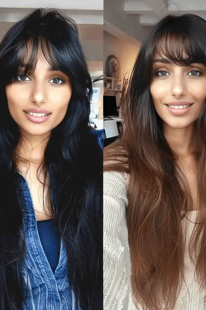 Stunning Long Thick Hair with Fringe