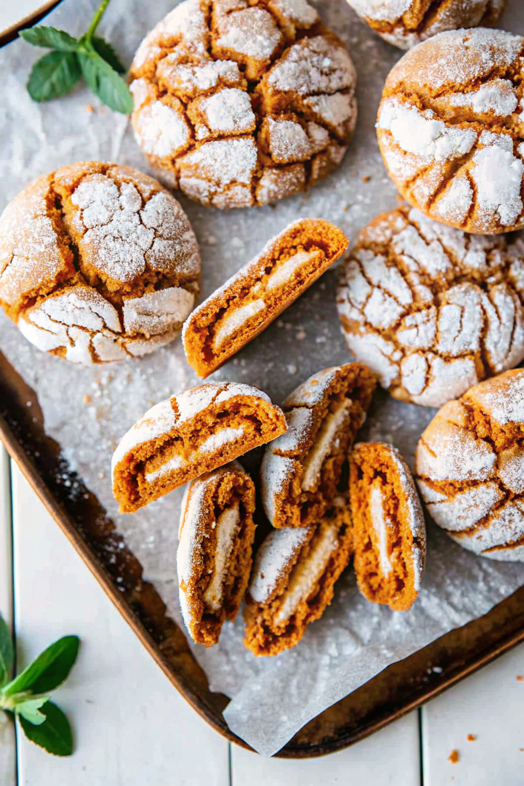 Thai Tea Mochi Crinkle Cookies